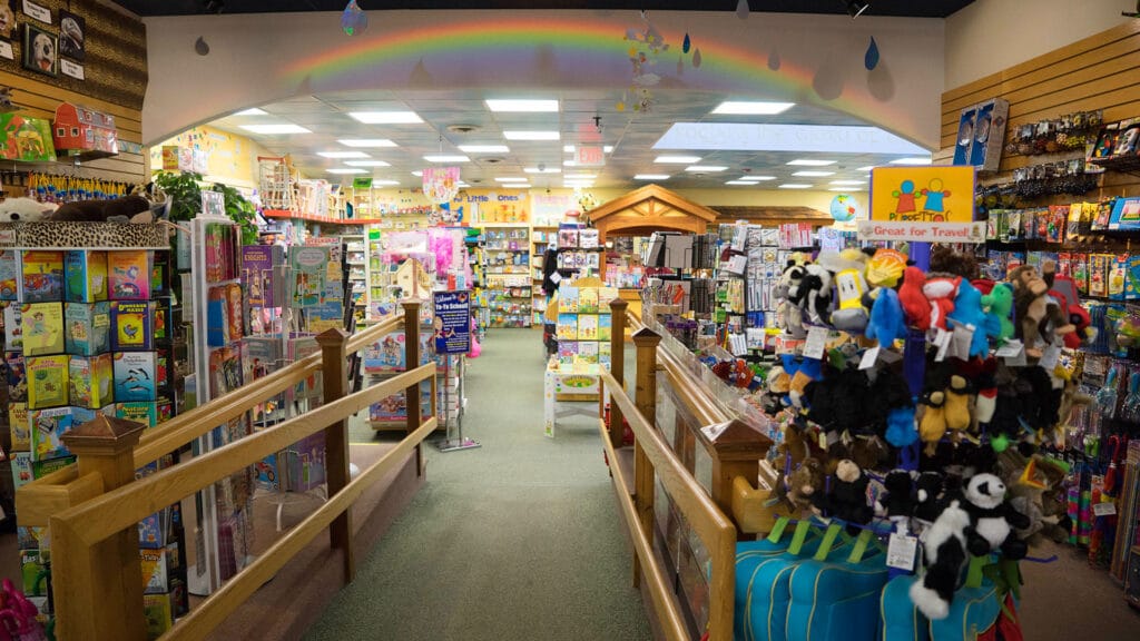 The colorful back of A2Z's store!
