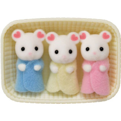 Calico Critters Marshmallow Mouse Triplets by Epoch Everlasting Play