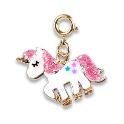 Gold Glitter Unicorn Charm by Charm It