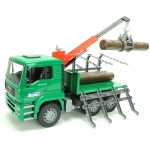 MAN Timber Truck with Loading Crane and 3 Logs by Bruder