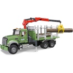 Mack Granite Timber Truck with Loading Crane and 3 Logs by Bruder