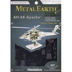 Metal Earth AH 64 Apache Helicopter by Fascinations