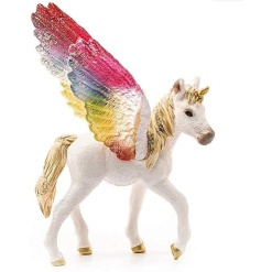 Rainbow Winged Unicorn Foal Figure by Schliech