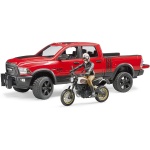 Ram 2500 Power Wagon with Ducati Scarmbler Desert Sled and Driver by Bruder