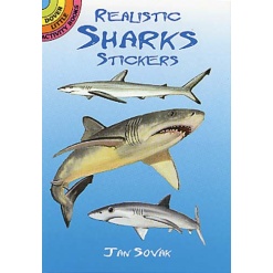 Realistic Sharks Stickers by Dover Publications