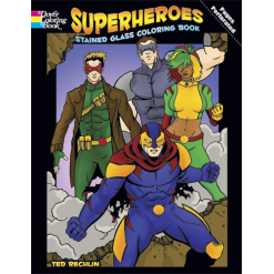 Superheroes Stained Glass Coloring Book by Dover Publications