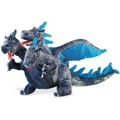 Three Headed Blue Dragon Hand Puppet by Folkmanis