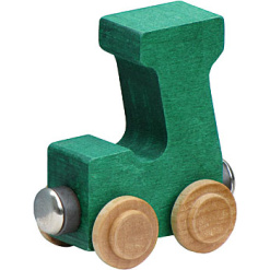 Wooden J Train Letter by Maple Landmark