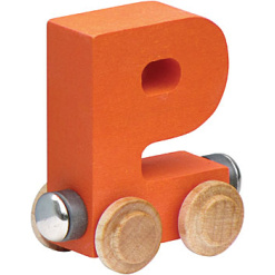 Wooden P Train Letter by Maple Landmark