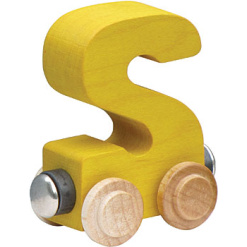 Wooden S Train Letter by Maple Landmark