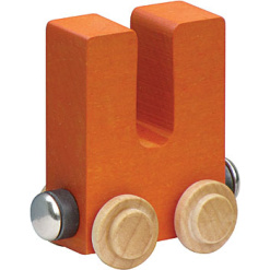 Wooden U Train Letter by Maple Landmark