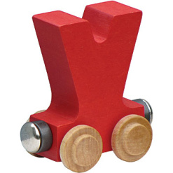 Wooden V Train Letter by Maple Landmark