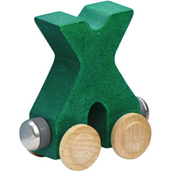 Wooden X Train Letter by Maple Landmark