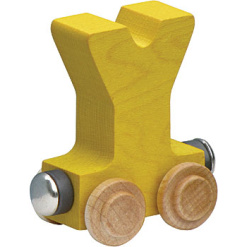 Wooden Y Train Letter by Maple Landmark