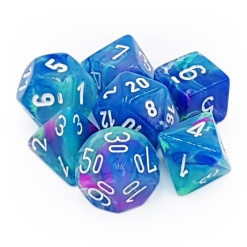 Chessex 7pc Dice Set Festive Waterlily wWhite by Chessex