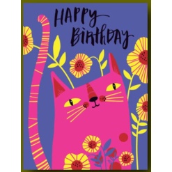 Happy Birthday Pink Kitty Card by Great Arrow Graphics