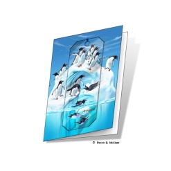 Iceberg Penguin 3D Card with Bookmark by Artgame