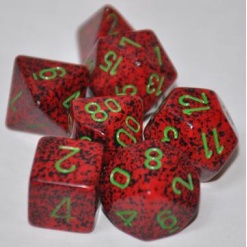 Koplow Red Elemental Strawberry 7pc Dice Set by Koplow