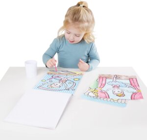 My First Paint With Water Kids Art Pad With Paintbrush Cheerleaders Flowers Fairies and More by Melissa Doug 1