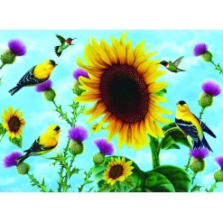 Sunflowers and Songbirds Puzzle by Sunsout