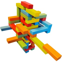 Wooden Bricks 45pc Magnetic Building Blocks by Mindscope