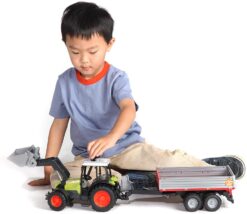 CLAAS Farm and Construction Tractor with Frontloader and Tipping Trailer by Bruder 4