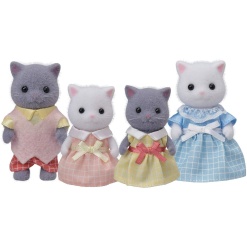 Calico Critters White and Gray Persian Cat Family by Epoch Everlasting Play
