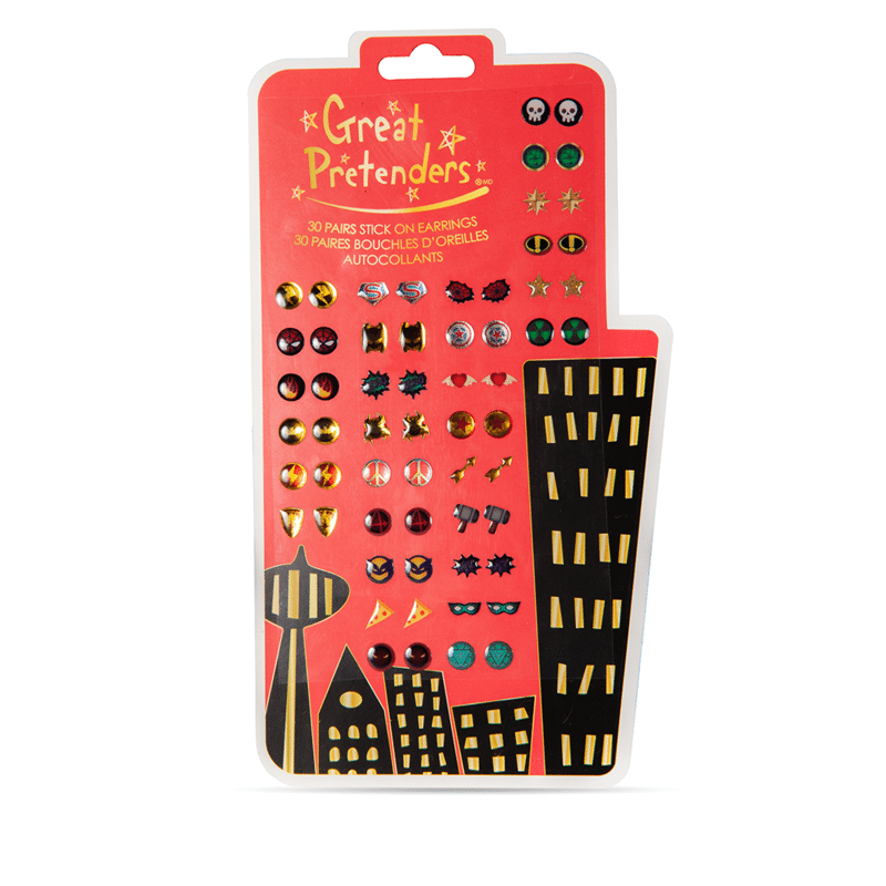 Superhero Sticker Earrings by Great Pretenders Superhero Sticker Earrings by Great Pretenders