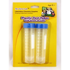 2 Plastic Test Tube wcaps by C A Scientific