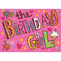 Birthday Girl Glitter Birthday Card by Peaceable Kingdom