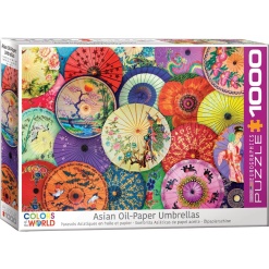 Asian Oil Paper Umbrellas 1000pc Puzzle by Eurographics