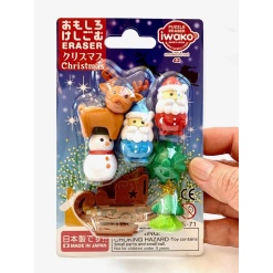 Set of Christmas Themed Erasers by Iwako