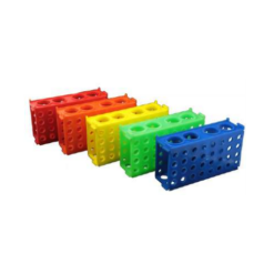 Four Way Interlocking Test Tube Rack Red by Supertek