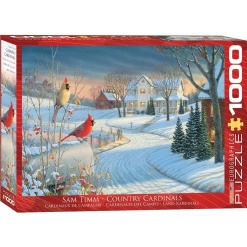 Country Cardinals by Sam Timm 1000pc Puzzle by Eurographics
