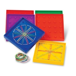 5 Assorted Geoboards 5 x 5 Pin Set of 6 by Learning Resources