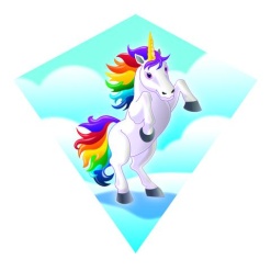MiniDiamond Unicorn Nylon Kite by Brainstorm