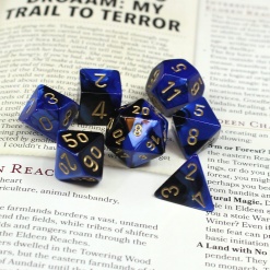 Chessex 7pc Dice Set Gemini 3 BalckBlueGold by Chessex