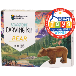 Bear Soapstone Carving Kit by Studiostone Creative