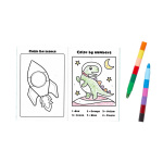 Mini Traveler Coloring Activity Kit Dinosaurs in Space by Ooly 5