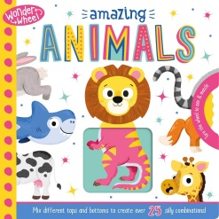 Wonder Wheel Amazing Animals Mix and Match Board Book by House of Marbles