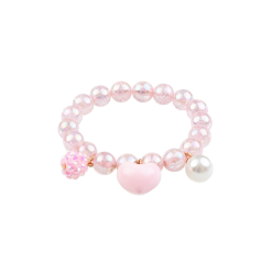 Pink Heart Bobble Bracelet by Great Pretenders