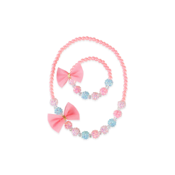 Think Pink Necklace and Bracelet Set by Great Pretenders