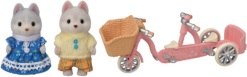 Calico Critters Husky Brother Sisters Tandem Cycling Set by Epoch Everlasting Play 6