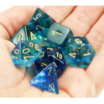 Chessex 7pc Dice Set Nebula OceanicGold Luminary by Chessex 2