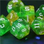 Fairy Tinker RPG Dice Set YellowGreen Shimmer by Foam Brain Games 1