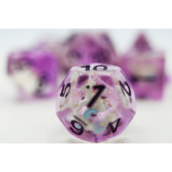 Purple Unicorn RPG Dice Set by Foam Brain Games