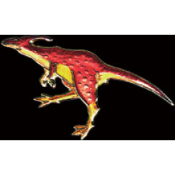 Red Parasaur Pin by WM Spear Designs