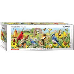 Panoramic Backyard Birds 1000pc Puzzle by Eurographics