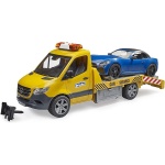 MB Sprinter Tow Truck w Bruder Roadster Light Sound Module by Bruder
