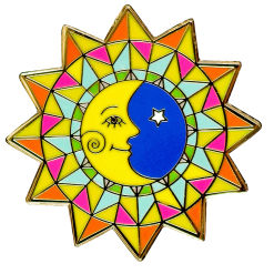 Sun Moon Enamel Pin by Peter Pauper Press